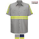 Red Kap SC40 - Men's Enhanced Visibility Cotton Work Shirt - Short Sleeve