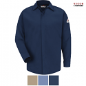 Bulwark SLS2 Men's Pocketless Work Shirt - Midweight Flame-Resistant Concealed Gripper