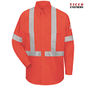 Bulwark SLUSOR Men's Lightweight Enhanced Visibility Uniform Shirt with Reflective Trim - Flame-Resistant