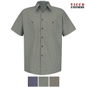 Red Kap SP20 Men's Micro-Check Short Sleeve Uniform Shirt