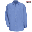 Red Kap Broadcloth Industrial Stripe Long Sleeve Work Shirt - SB12BS