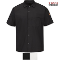 Red Kap 502X - Men's Cook Shirt with OilBlok + Mimix - Short Sleeve