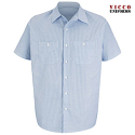 Red Kap Industrial Short Sleeve Mock Oxford Stripe Work Shirt - SL20