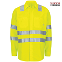 Red Kap SX14 Men's Mimix & Oilblok Work Shirt - Hi-Visibility Long Sleeve Ripstop Class 3