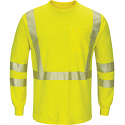 Bulwark SMK8 Men's Long Sleeve T-Shirt - Lightweight Flame-Resistant Hi-Visibility