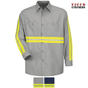 Red Kap Enhanced Visibility Industrial Long Sleeve Work Shirt - SP14