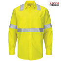 Red Kap Men's Hi-Visibility Ripstop Class 2 Level 2 Long Sleeve Work Shirt - SY14HV