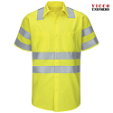 Red Kap SY24AB Men's Work Shirt - Hi-Visibility Short Sleeve Ripstop Type R, Class 3