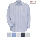 Red Kap Industrial Stripe Long Sleeve Poplin Work Shirt - SP10