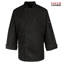 Chef Designs KT76 Eight-Button Black Chef Coat - KT76BK