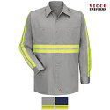 Red Kap SC30 - Men's Enhanced Visibility Cotton Work Shirt - Long Sleeve