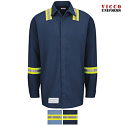 Bulwark SMS6 Men's Enhanced Visibility Concealed-Gripper Pocketless Work Shirt - Flame Resistant
